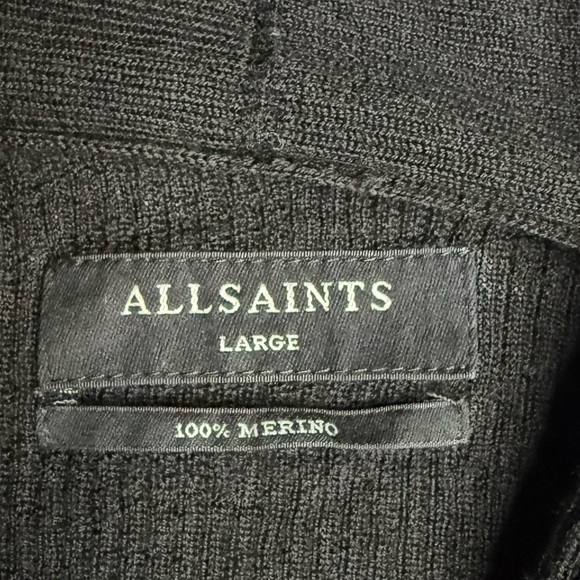 All Saints Black Merino Wool Sweater size Large - Picture 9 of 12